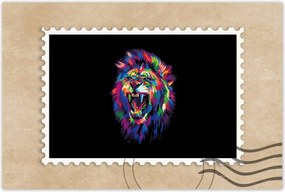 Poszter 60x40 Színes ordító tigris