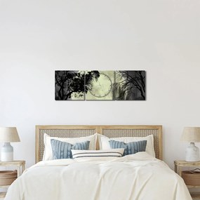 Kép - Telihold a felszín felett, fekete-fehér változat (órával) (90x30 cm)