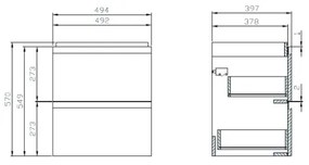 Cersanit S801-312-ECO - MODUO fali fürdőszobaszekrény mosdóval, fehér