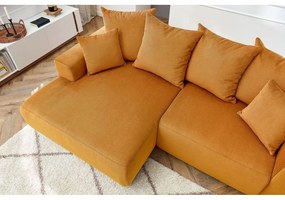 Okkersárga bársony sarokkanapé Enjoy – Bobochic Paris