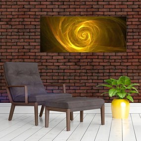 Absztrakt sárga spirál képe (120x50 cm)