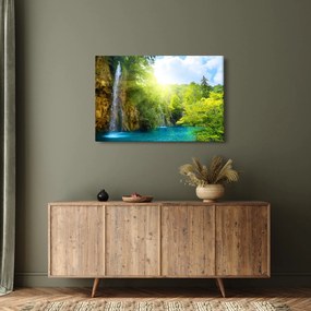Kép - vízesések az erdőben (90x60 cm)