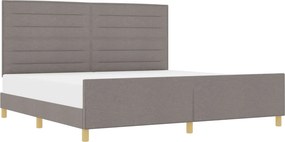 vidaXL Ágykeret fejtámlával Tópszínű 200 x 200 cm szövet