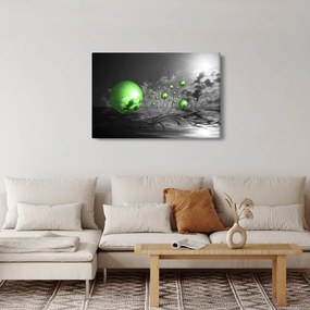 Zöld absztrakt gömbök képe (90x60 cm)