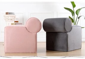 Puff TIKI 47x45 cm, rózsaszín