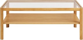 Natúr színű dohányzóasztal üveg asztallappal 60x110 cm Lourmarin – House Nordic