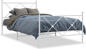 vidaXL fehér fém ágykeret fej- és lábtámlával 107 x 203 cm