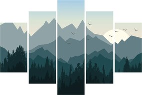 Kép - Hegyek grafikus szemmel (150x105 cm)
