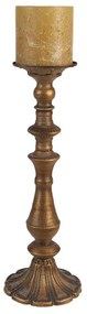 Vintage bronz színű fém gyertyatartó 15x43 cm