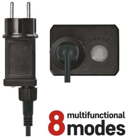 LED Karácsonyi kültéri lánc 200xLED/8 mód  8,6m IP44 meleg fehér