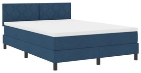 Box Spring Ágy Matraccal &amp; LED Kék 140x190 cm Szövet