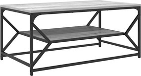 vidaXL Dohányzóasztal Szürke Sonoma 90 x 50 x 40 cm Műszaki fa és acél