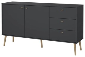 Antracitszürke alacsony komód 149x82 cm Bodo – Tvilum