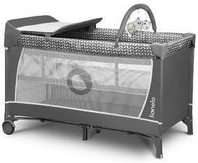 Lionelo - FLOWER utazóágy, szürke, skandináv stílus