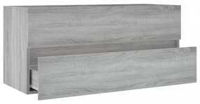 szürke sonoma színű szerelt fa éjjeliszekrény 100x38,5x45 cm