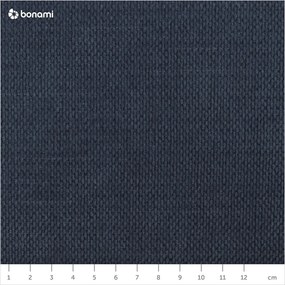 Sötétkék kárpitozott ágyneműtartós franciaágy ágyráccsal 200x200 cm Kelp – Micadoni Home