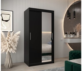 Ruhásszekrény 100 cm Toki 2 (matt fekete + matt fehér). 1064961