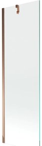 Mexen Next, kádparaván 1 szárny 60 x 150 cm, fix szárny, 6 mm átlátszó üveg, rózsa arany profil, 895-060-000-00-00-60