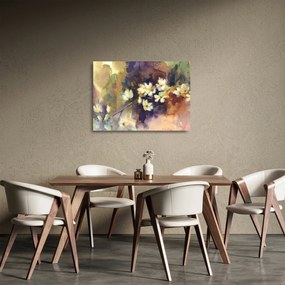 Kép - fehér magnólia, festmény (üvegen) (70x50 cm)