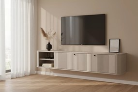 Vesper 3D fali TV szekrény 187 cm - kasmír / fekete fogantyúk