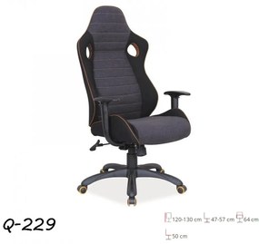 Q-229 Főnöki Forgószék Szürke-Fekete