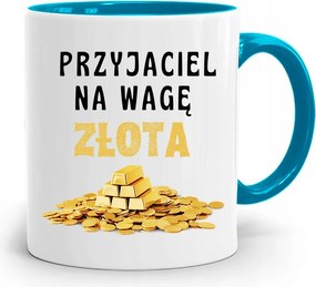 Kék Bögre Barátoknak Arany Mérleggel, fényképes nyomattal