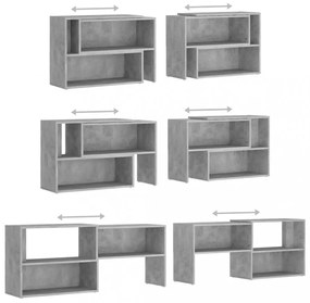 betonszürke szerelt fa TV-szekrény 149 x 30 x 52 cm