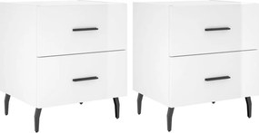 vidaXL 2 db magasfényű fehér szerelt fa éjjeliszekrény 40x35x47,5 cm