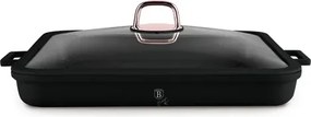BerlingerHaus Négyszögletes grill serpenyő fedővel (34 cm) Black Rose Collection BH/7789