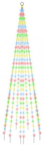 karácsonyfa zászlórúdon 310 színes LED-del 300 cm