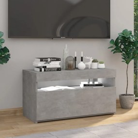 betonszürke TV-szekrény LED-világítással 75 x 35 x 40 cm