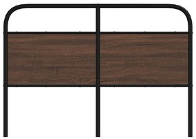 barna tölgy színű acél és szerelt fa fejtámla 120 cm