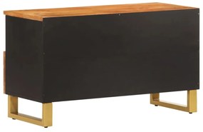 barna és barna tömör mangófa TV-szekrény 80x33,5x46 cm