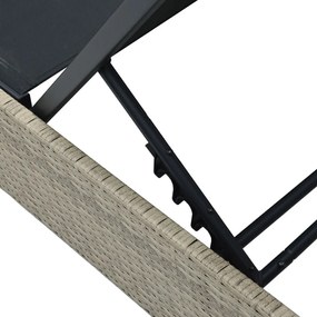 Napozóágy Bézs 60x200x27 cm Polyrattan