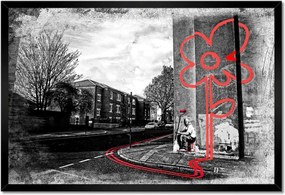 Poszter keretben 60x40 Banksy Piros virág