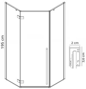 zuhanykabin DIAMOND GOLD  100x100