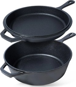 Öntöttvas Serpenyő Fazék 2IN1 Kenyérsütő Szett