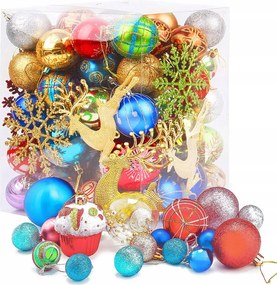 70 db-os karácsonyfadísz szett MIX Karácsonyi díszek