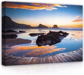 Vászonkép 70x50 Naplemente hajnal tengerpart nyugalom természet óceán tengeri tájkép