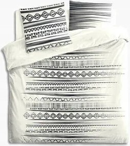 Etnik Pamut ágyneműhuzat fehér-fekete