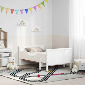 Ágykeret matracmal fejtámlával Fehér 80 x 200 cm Tömör fenyőfa