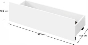 2 darab, kihúzható ágy alatti tároló, fehér, MIDEA