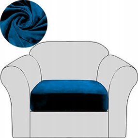 Kanapé Huzat Fotel Háttámla Kanapé Velúr Plüss Sötétkék