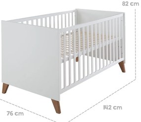 Fehér-natúr színű babaágy 70x140 cm Ole – Roba