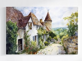 Poszter Régi Ház Provence Virágok Franciaország Akvarell 60x40