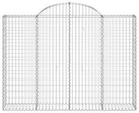 2 db íves horganyzott vas gabion kosár 200x30x140/160 cm