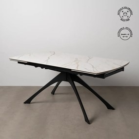 Bővíthető étkezőasztal márvány dekoros asztallappal, hosszabbító asztallappal 90x180 cm Rocía – Ixia