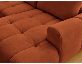 Téglavörös kinyitható-tárolóhelyes sarokkanapé (bal oldali-U alakú) Fuji – Bobochic Paris