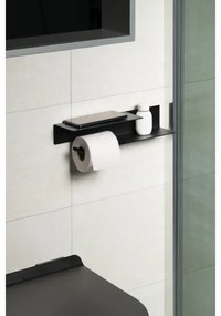 Sapho - WC-papírtartó polccal 9,5x35 cm matt fekete
