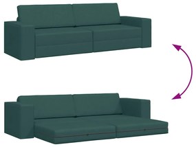 Padlókanapé ágy 2 az 1-ben Sötét Zöld 245x150x60.5 cm Szövet